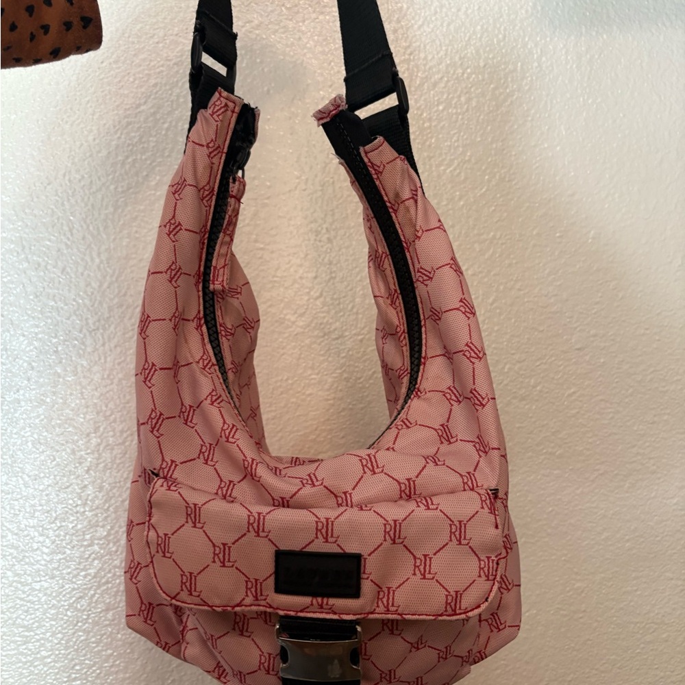 Ralph Lauren Red Monogram Crossbody Bag